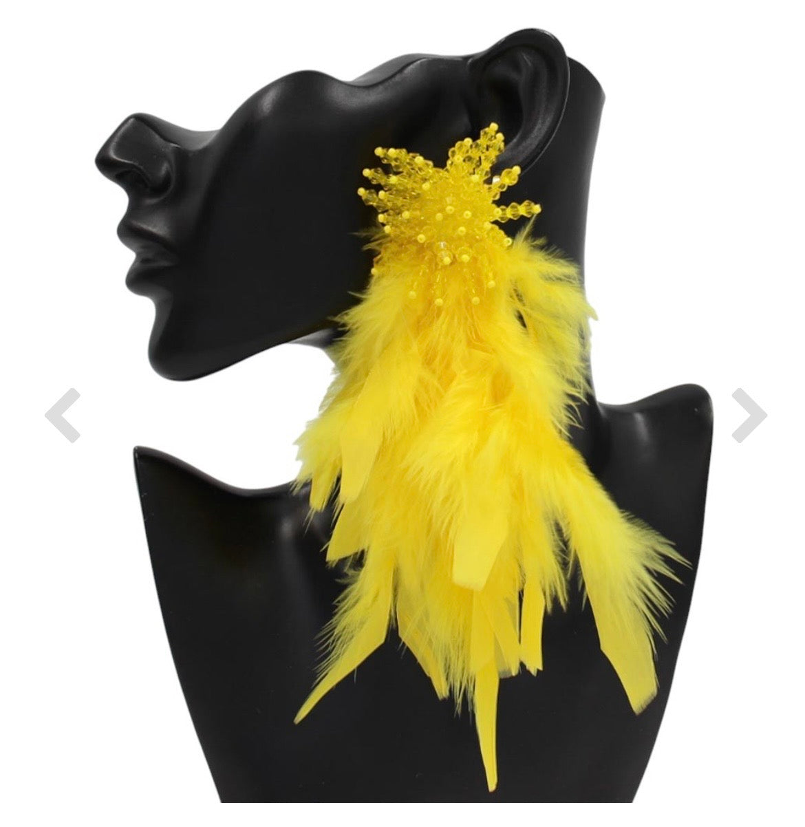 Feather Me Yellow Earrings