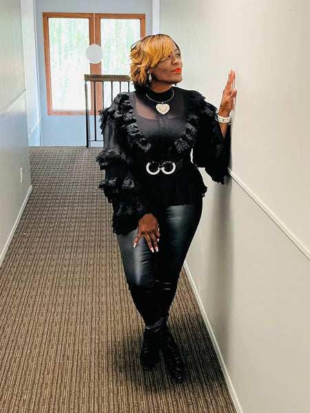 Briana Black Blouse