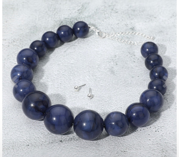 All Out Navy Necklace