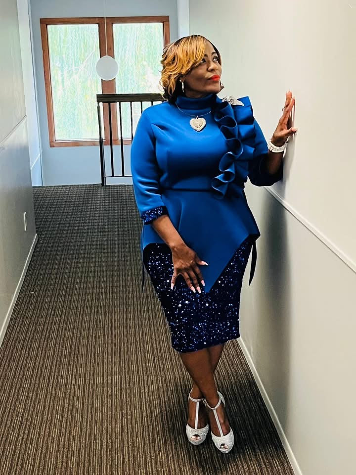 Blinging In The Holiday Blue Dress