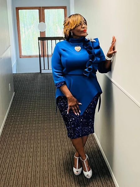 Blinging In The Holiday Blue Dress