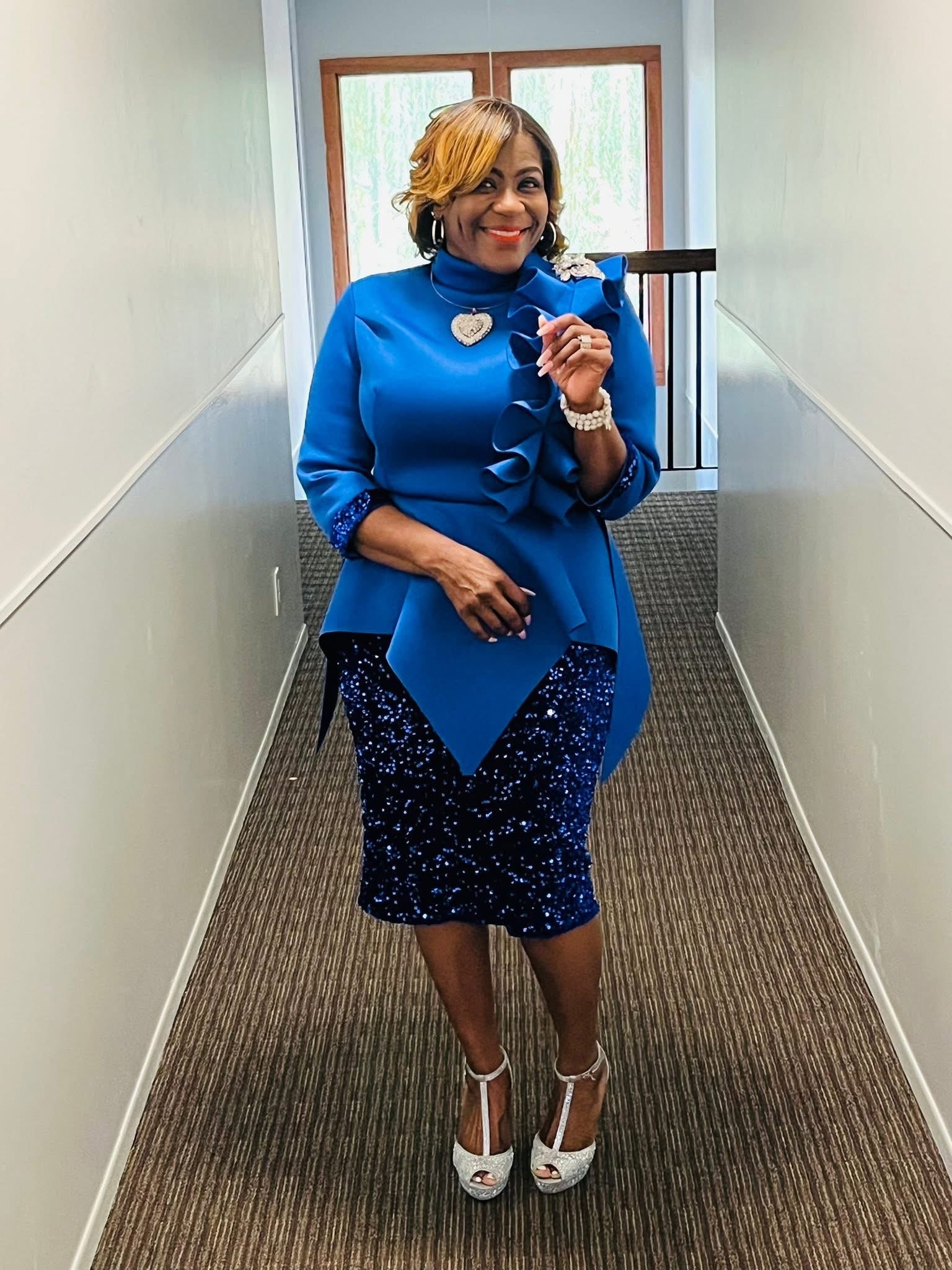 Blinging In The Holiday Blue Dress