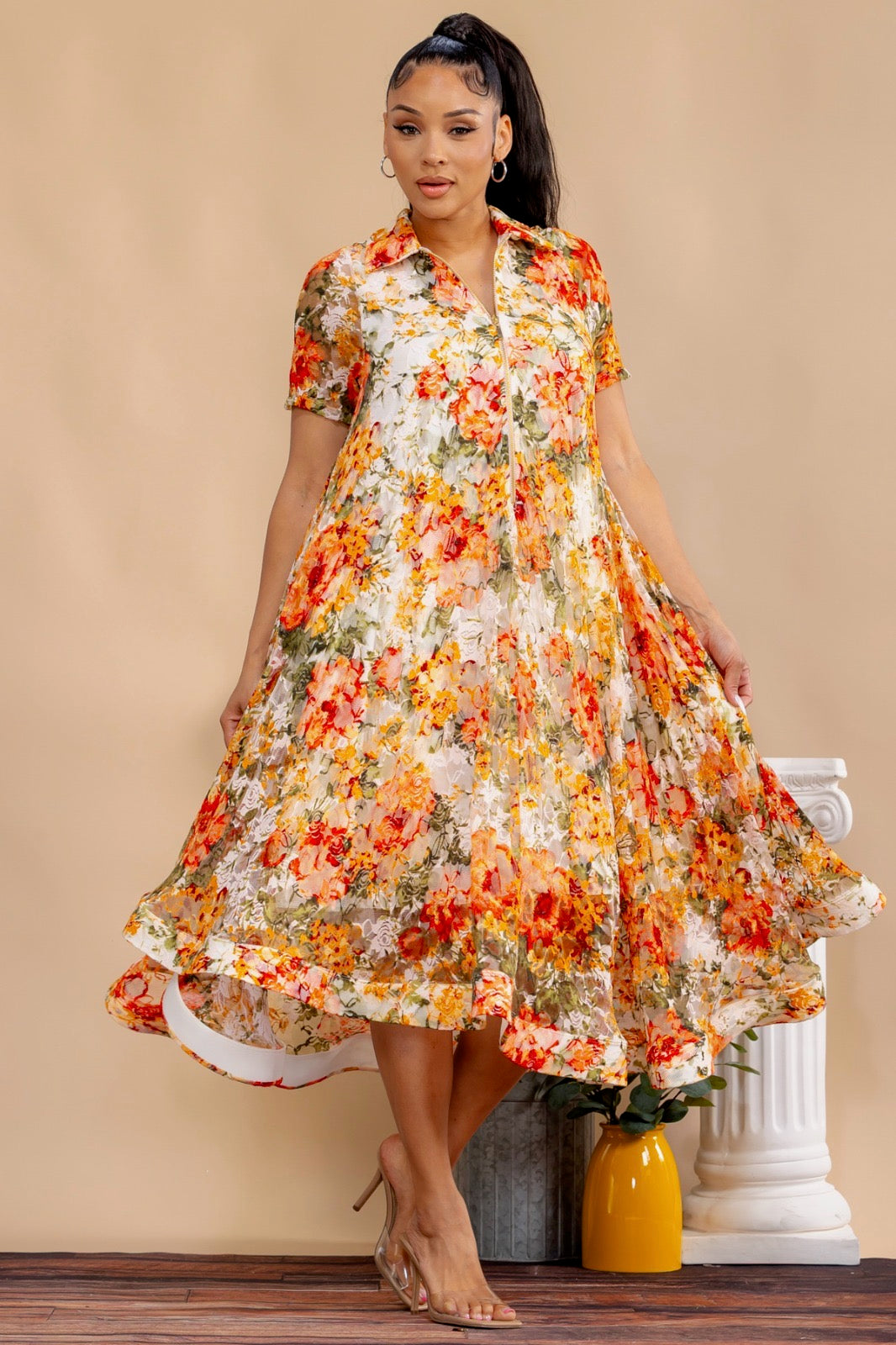 Simply Eloquent Floral Dress