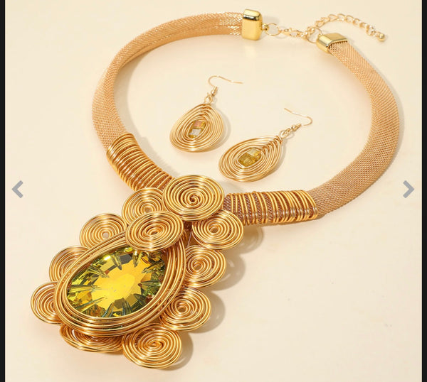 Blinging Yellow Necklace