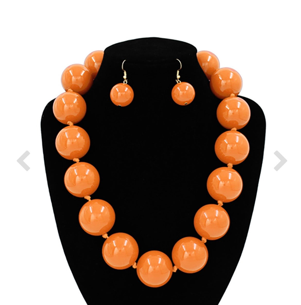 Orange Ball Necklace Set