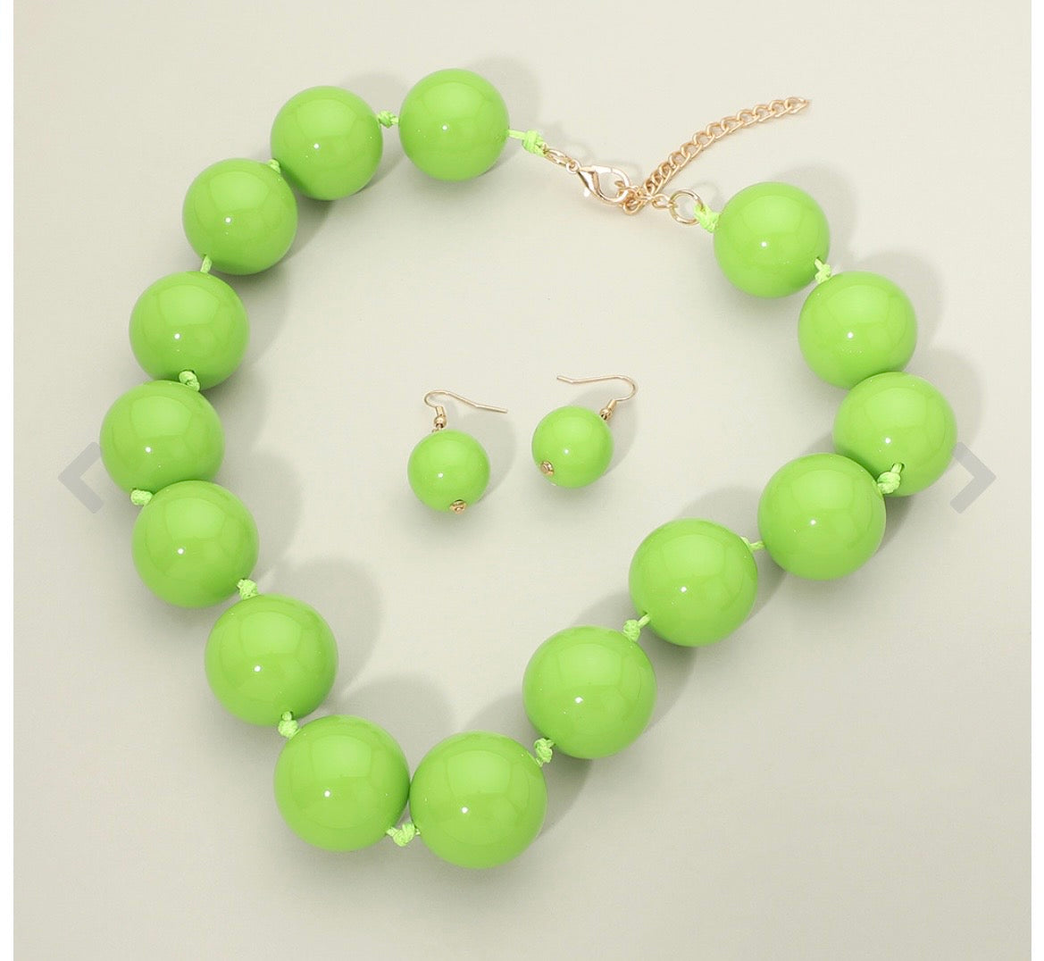Granny Apple Green Necklace Set