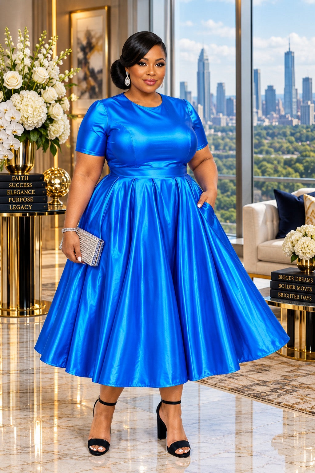 Blinging in the Holiday Blue Dress