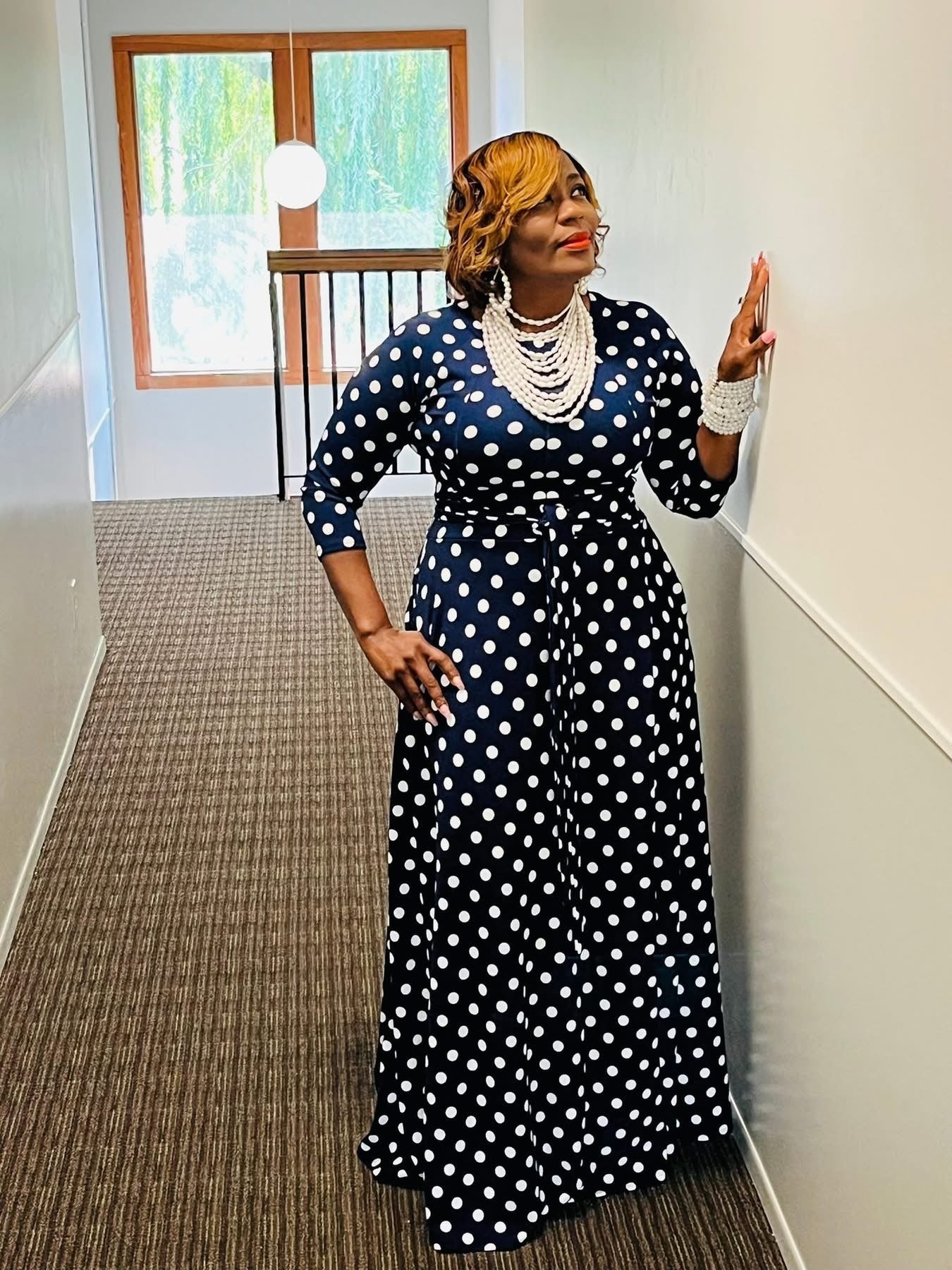 Oh My Navy Polka Dot Maxi Dress