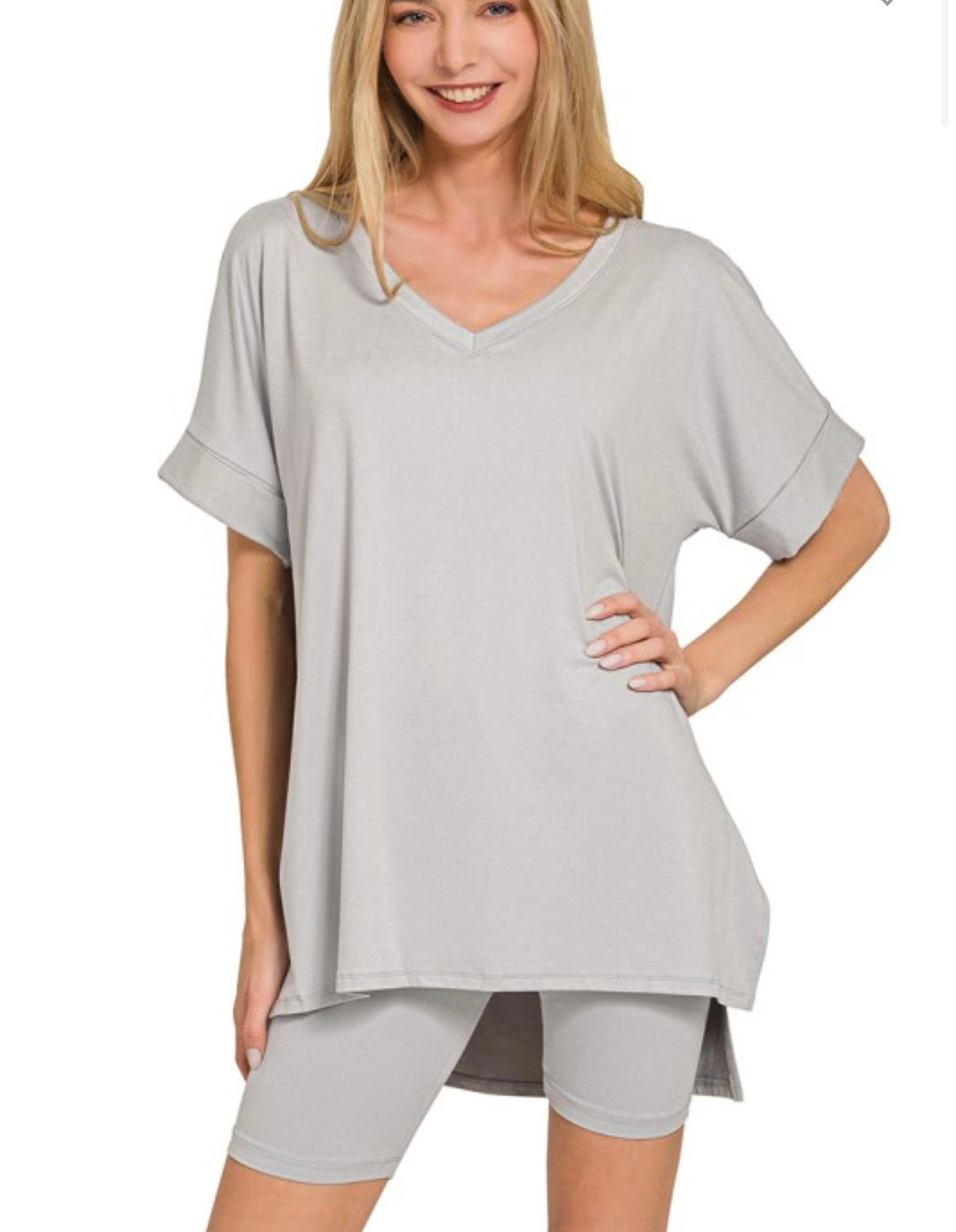 Gray 2 Piece Chill Short Set