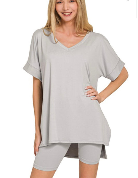 Gray 2 Piece Chill Short Set