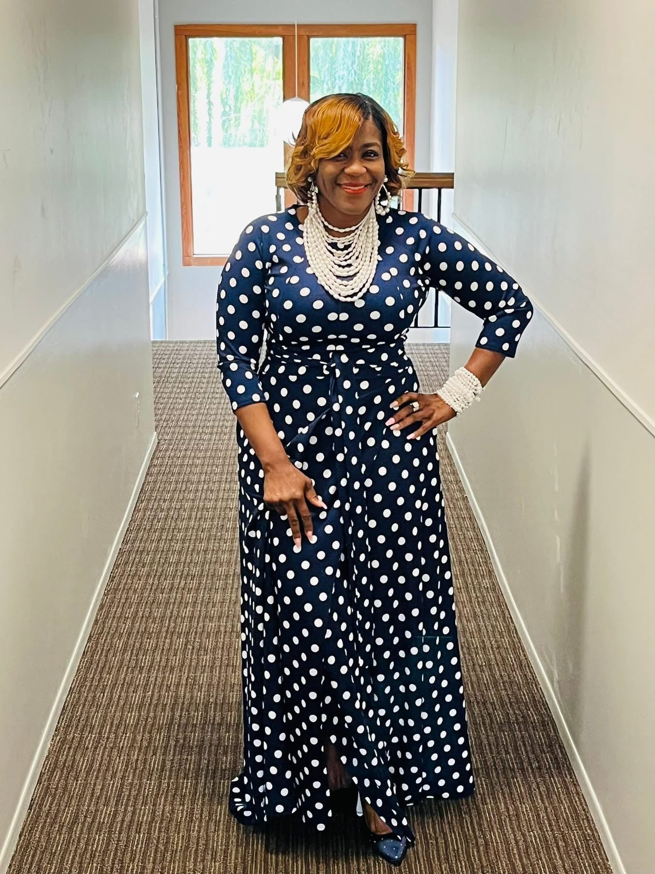Oh My Navy Polka Dot Maxi Dress