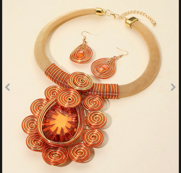 Blinging Orange Necklace