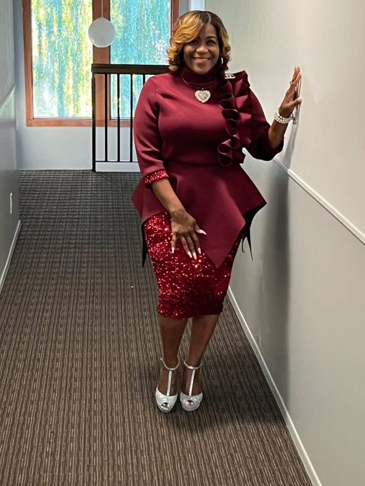 Blinging In The Holiday Burgundy Dress