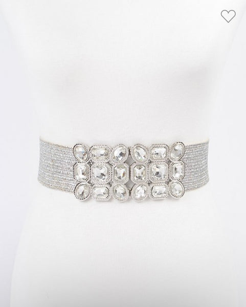 Pretty in Silver Bling Belt
