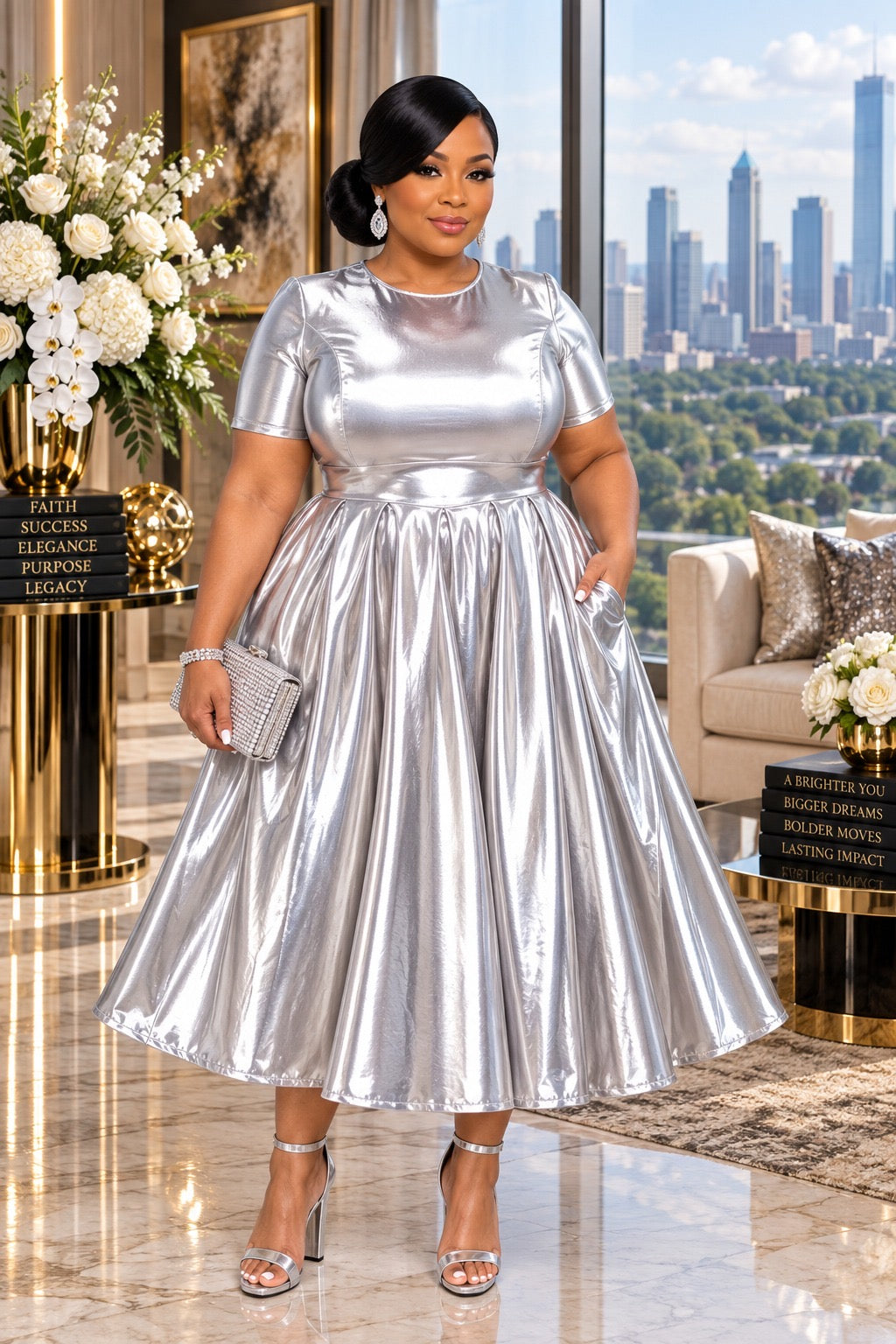 Blinging in the Holiday Silver Dress