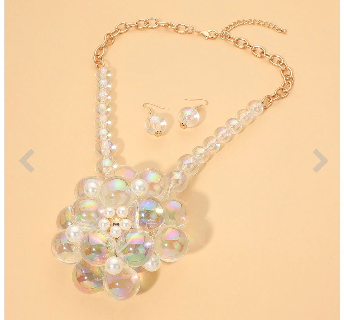 Glam Sparkle Clear Necklace Set