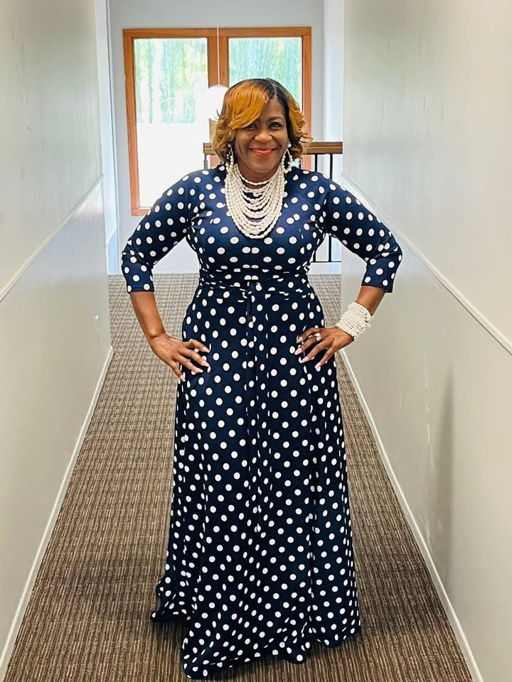 Oh My Navy Polka Dot Maxi Dress