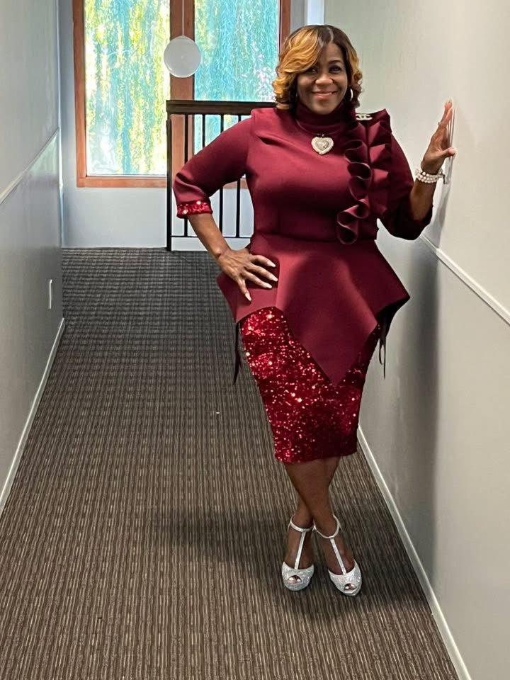 Blinging In The Holiday Burgundy Dress