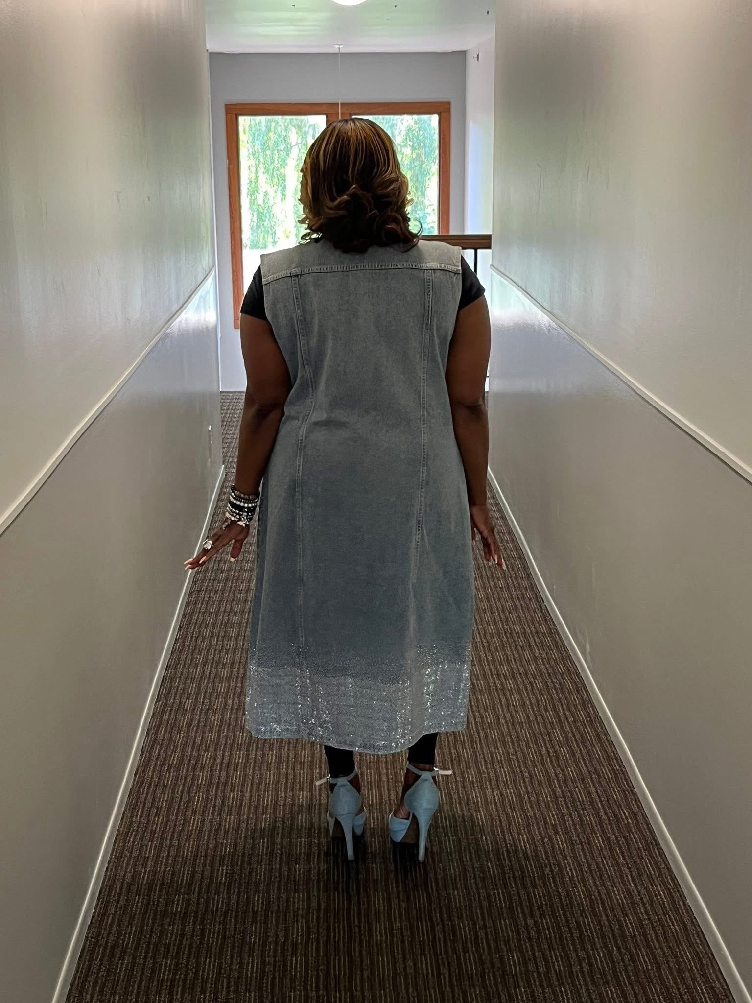 Denim and Bling Vest/ Dress
