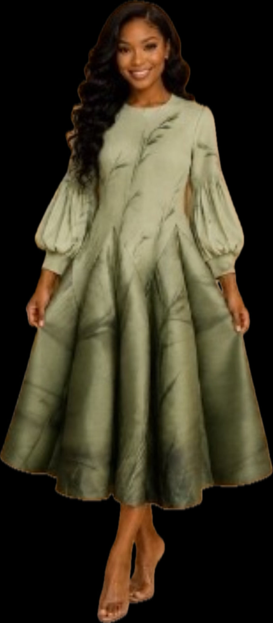 Olive Mix Bounce Dress