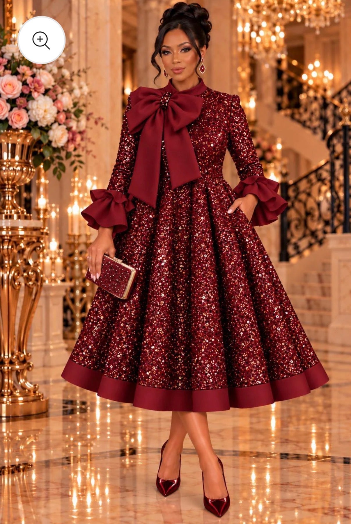 All Glam Burgundy Reg Dress