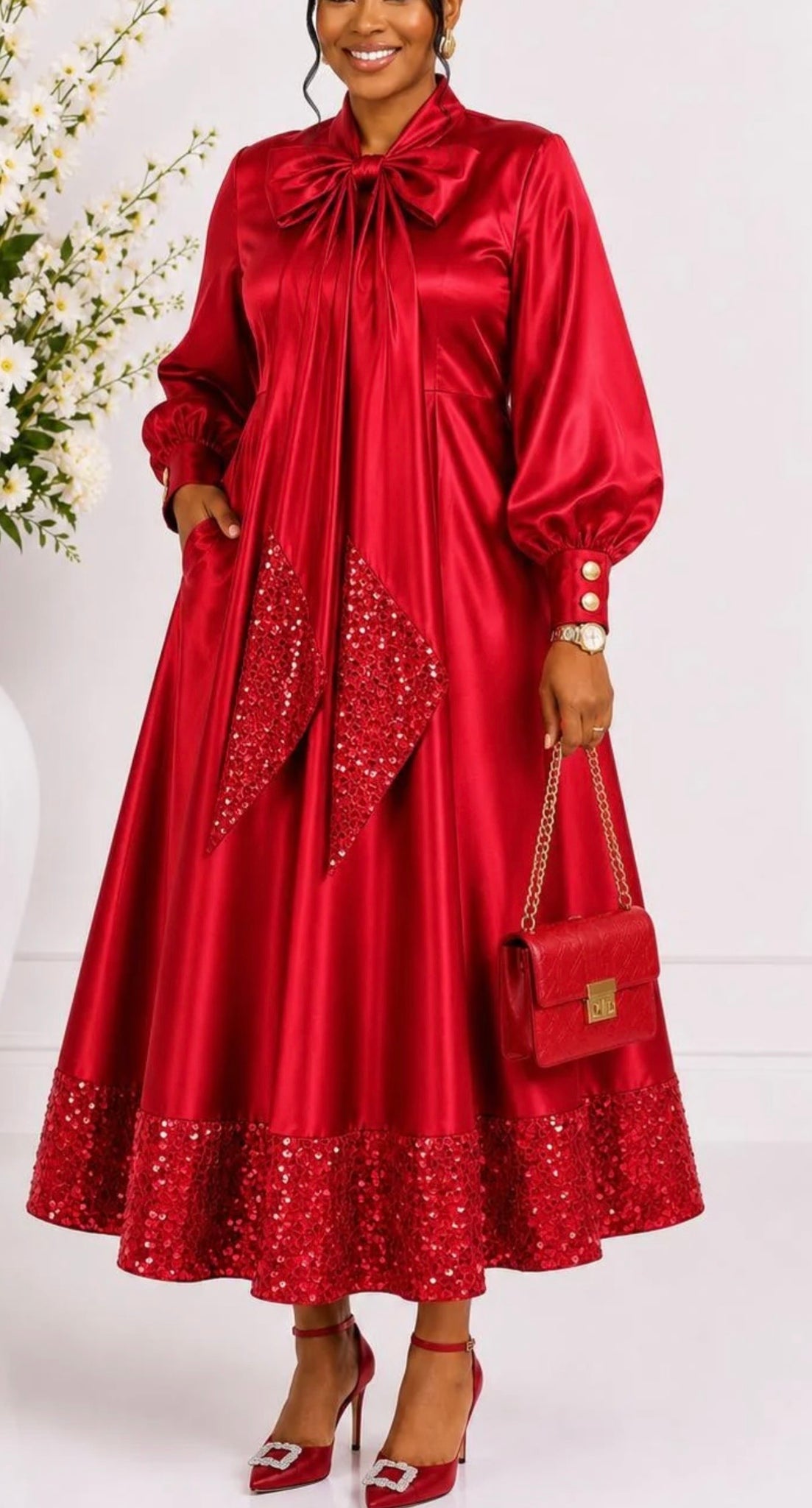 Candi Apple Red Glitz Dress