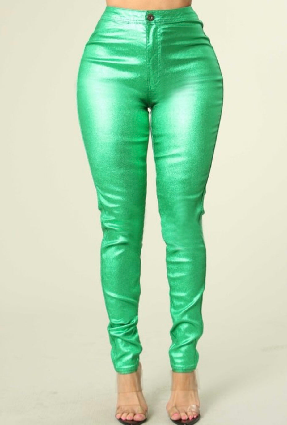 Green Candi Coated Pants