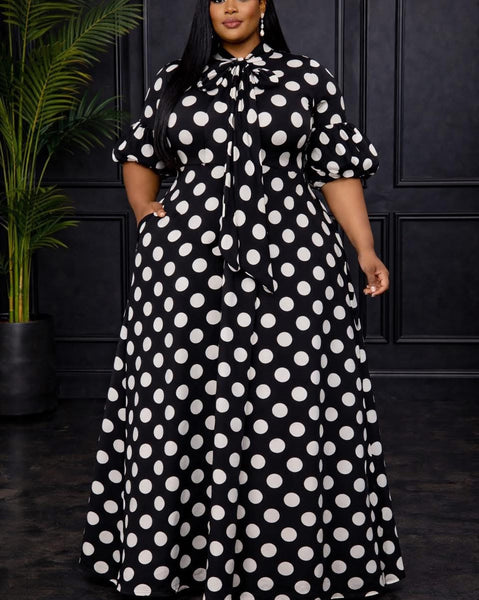 Beautiful In Black Polka Dot Dress