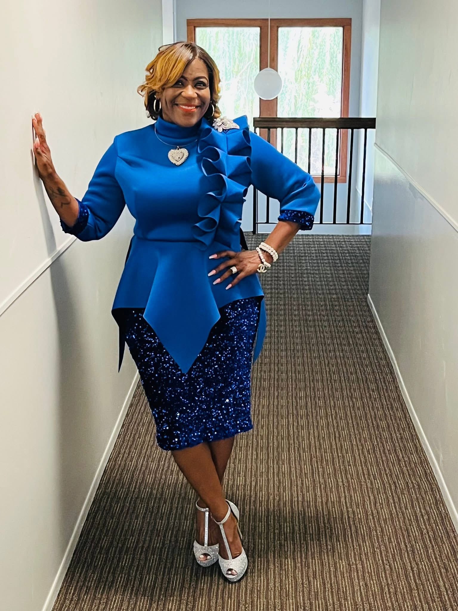 Blinging In The Holiday Blue Dress