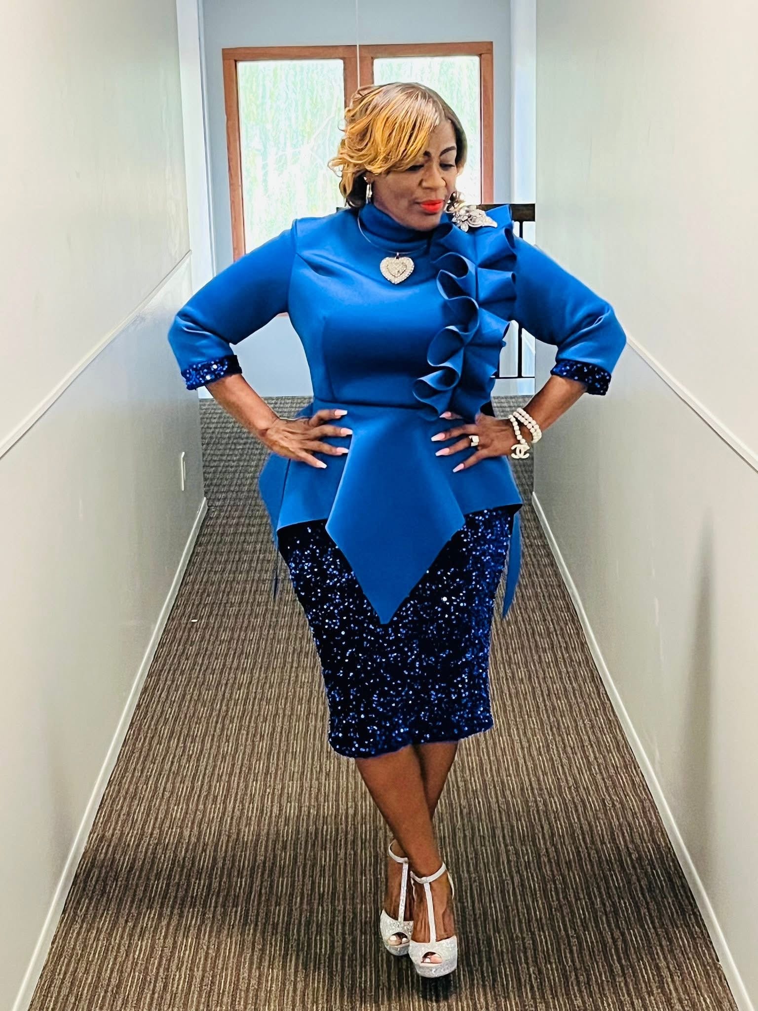 Blinging In The Holiday Blue Dress