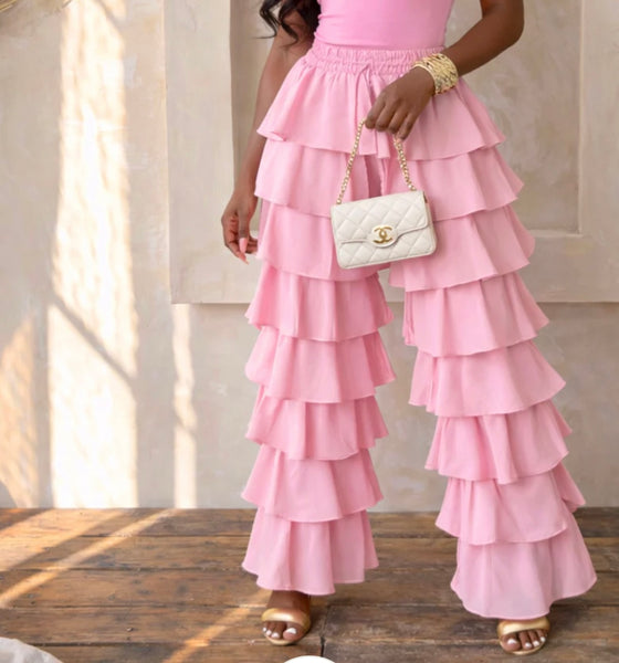 Pink Ruffle Pants