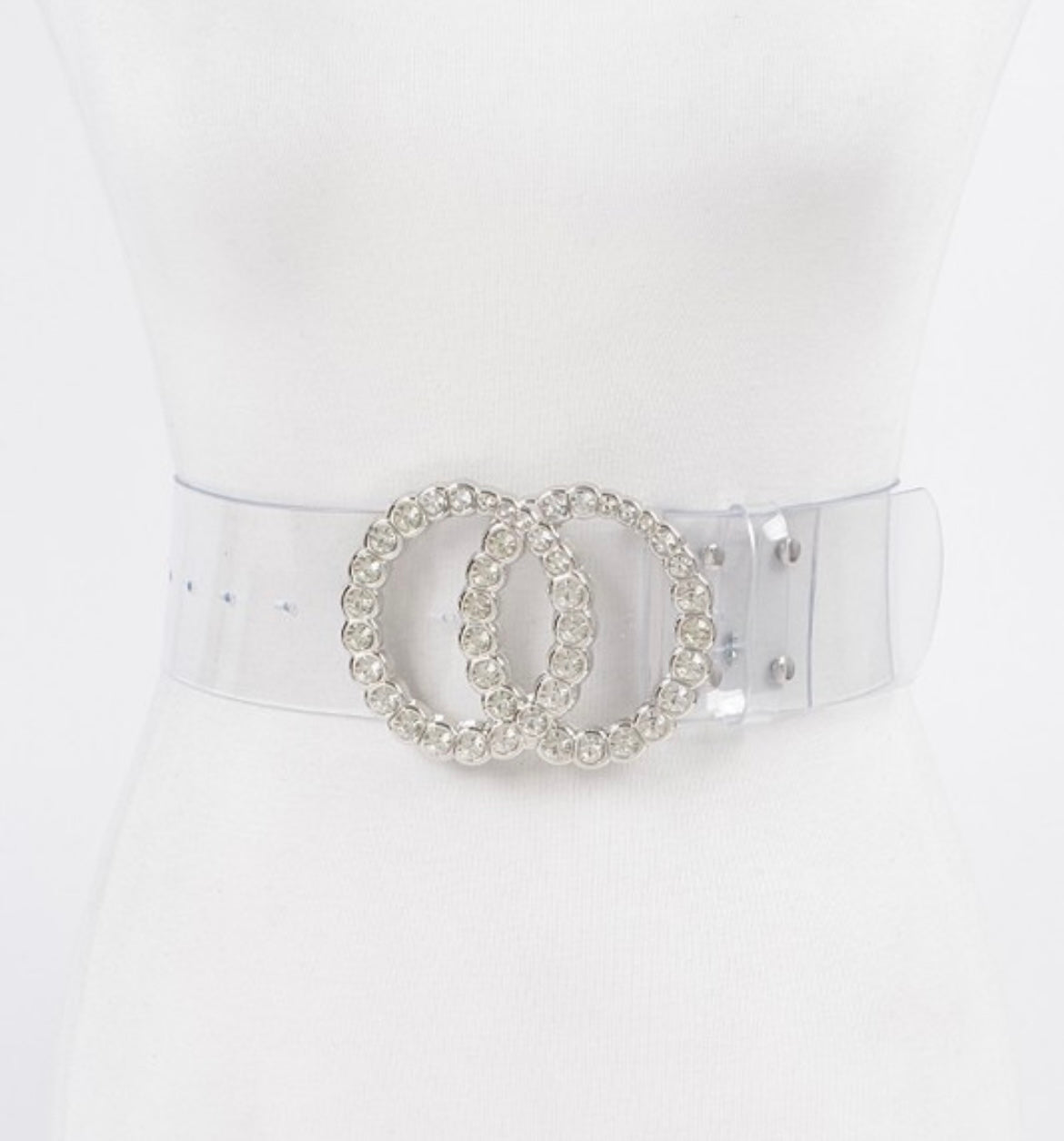 Clear Silver Bling Belt