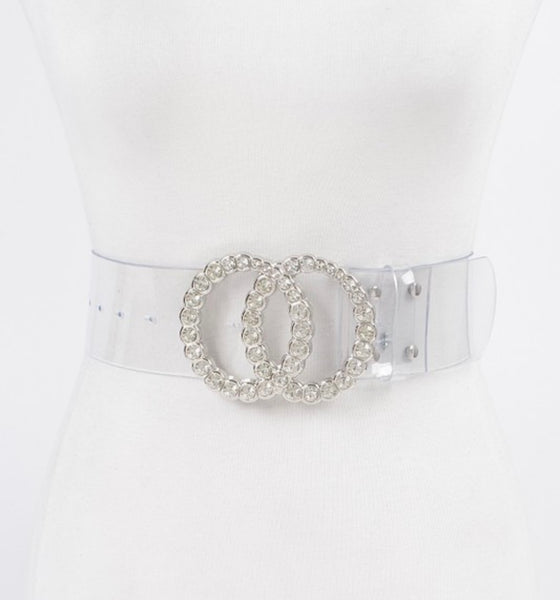 Clear Silver Bling Belt