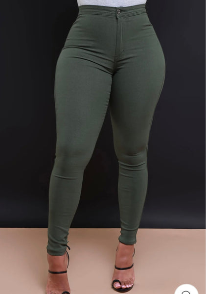 Olive Stretch Jeans