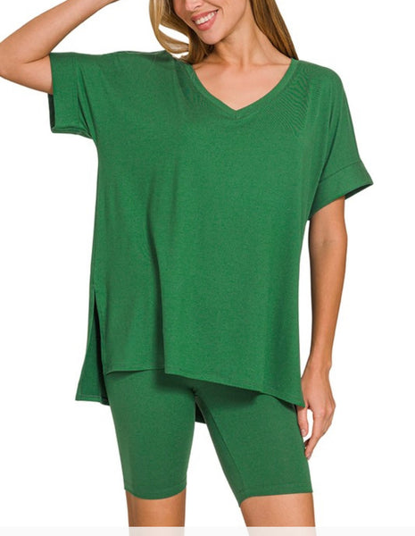 Green 2 Piece Chill Short Set