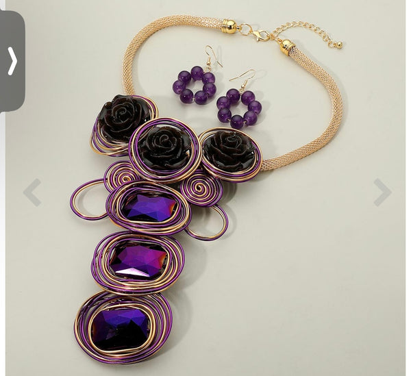 Glam Me Purple Necklace Set