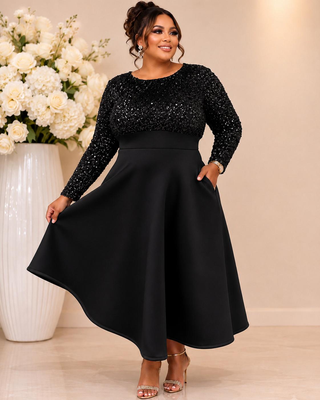 All About The Sparkle Black Dress