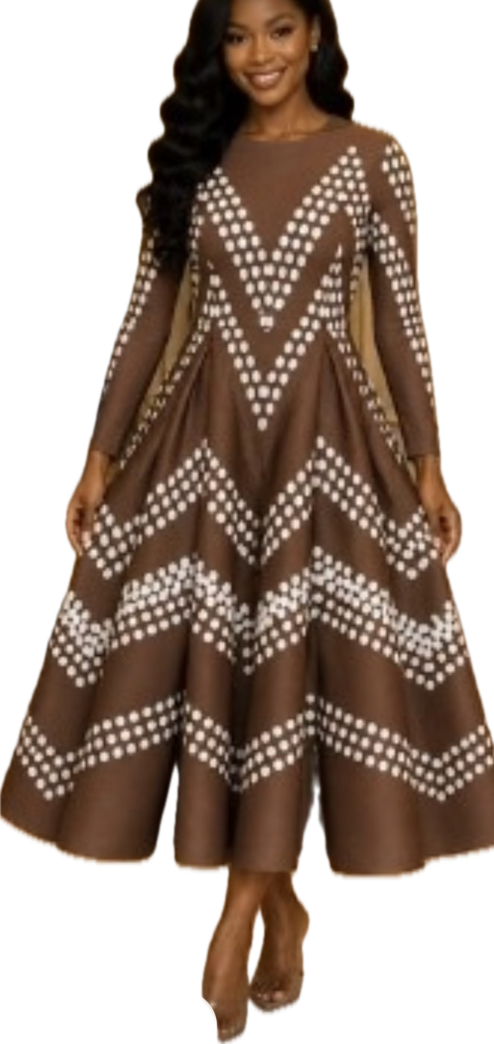 Brown Waves Bounce Dress
