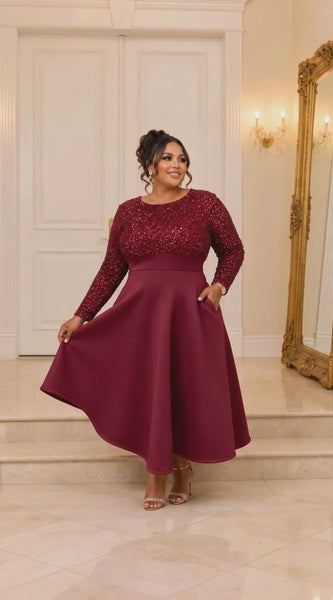 Blinging Burgundy Dress