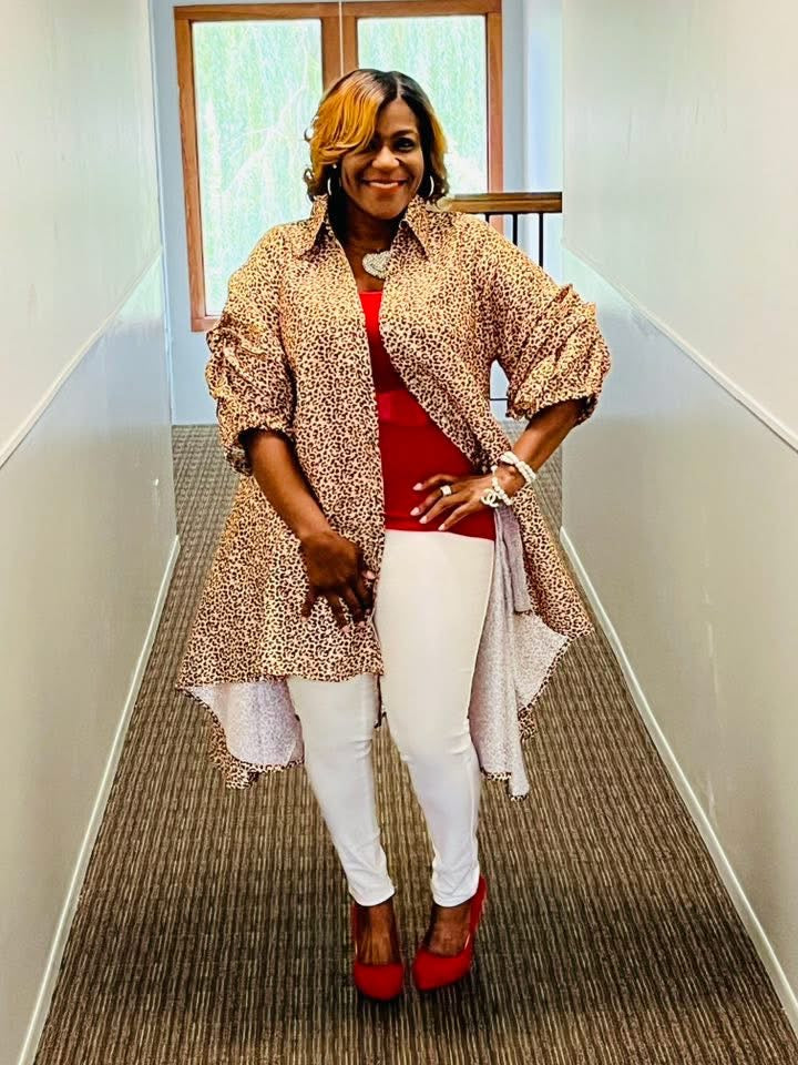 Safari Print Hi Lo Blouse