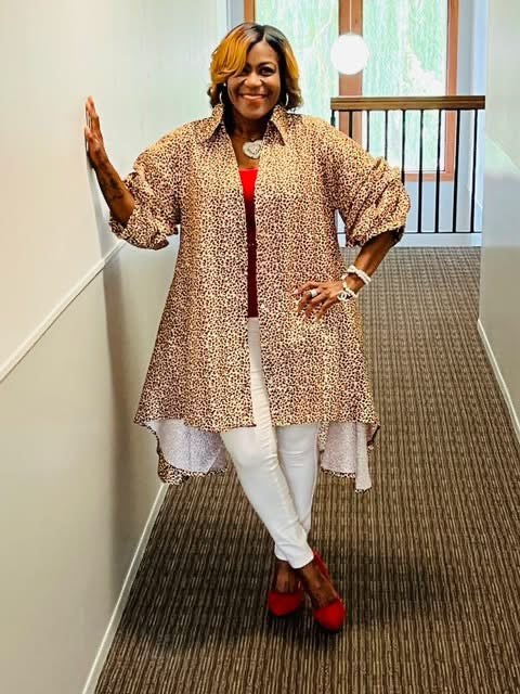 Safari Print Hi Lo Blouse