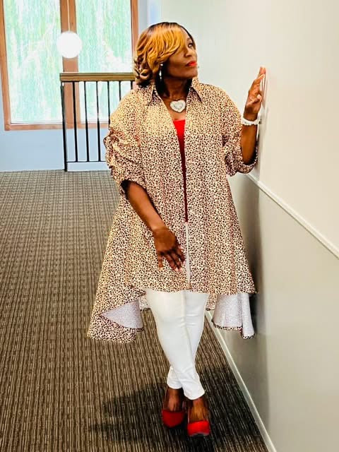 Safari Print Hi Lo Blouse