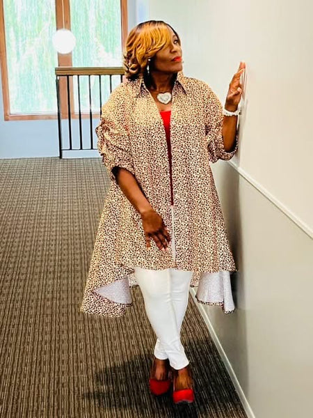 Safari Print Hi Lo Blouse