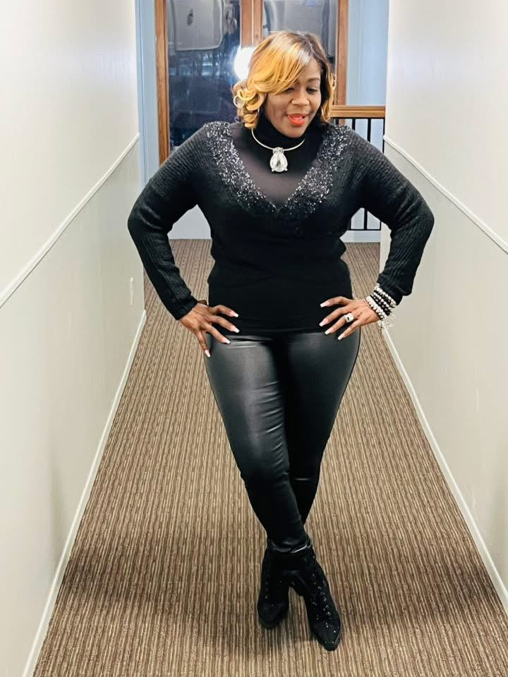 Sparkling V Neck Sweater